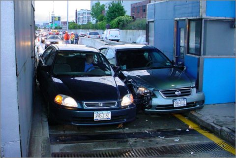 new york toll booth accident