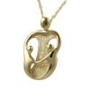 14K Gold Loving Mother and 2-Child Loving Family (R) Pendant 